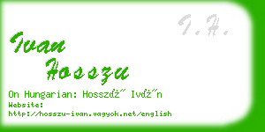 ivan hosszu business card